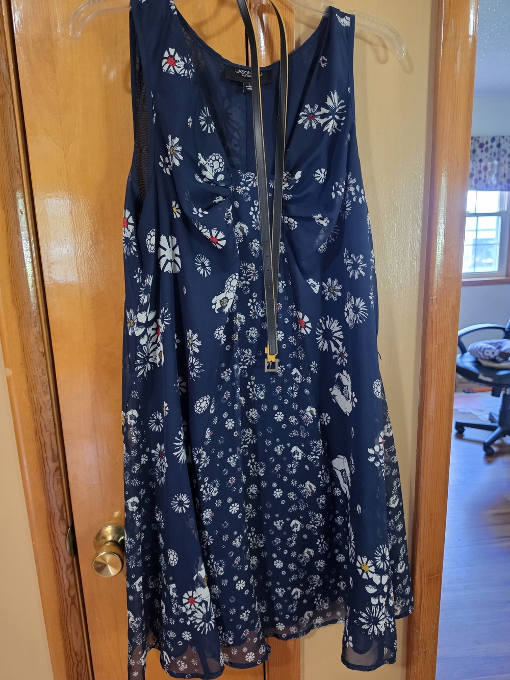 Navy Floral Sleeveless Jason Wu Summer Dress